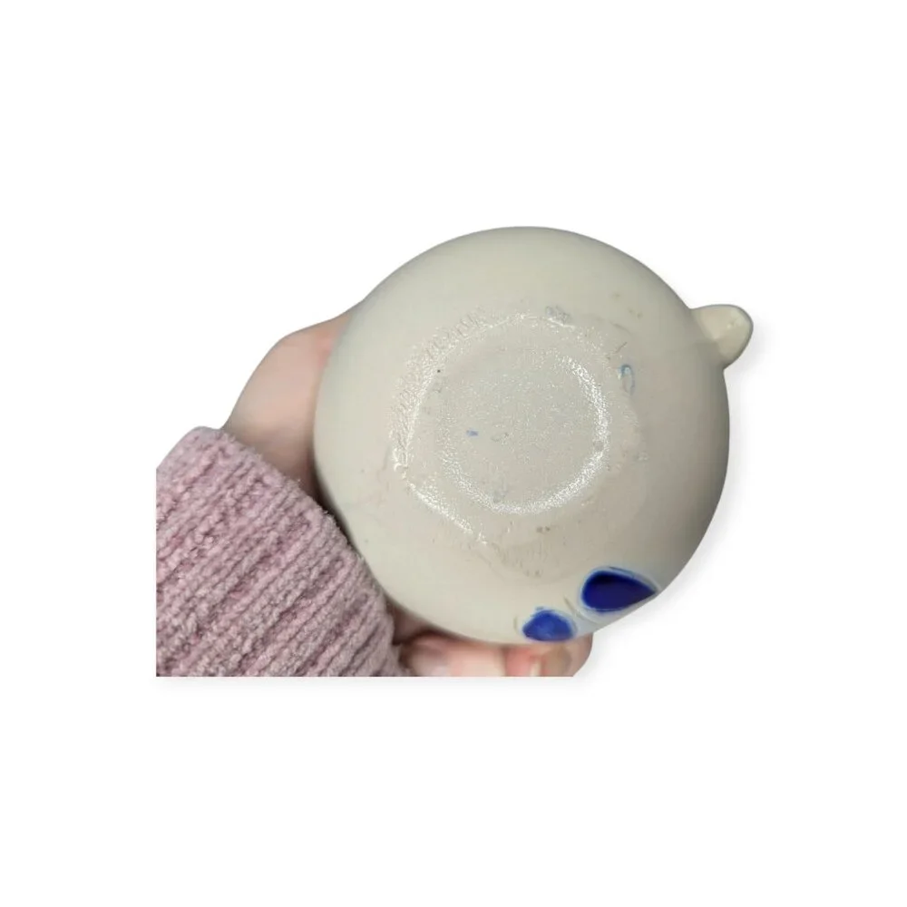 Williamsburg Pottery Cobalt Blue Creamer Salt Glazed Unique